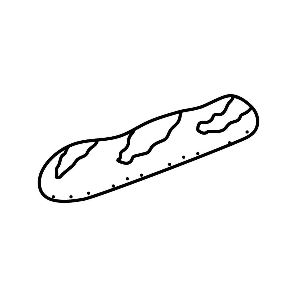 baguette Frans keuken lijn icoon vector illustratie