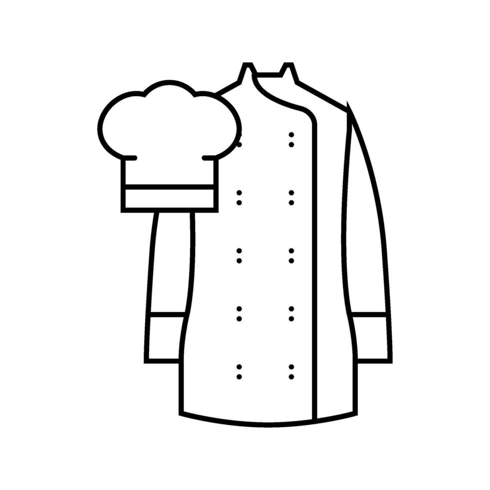 chef uniform restaurant lijn icoon vector illustratie