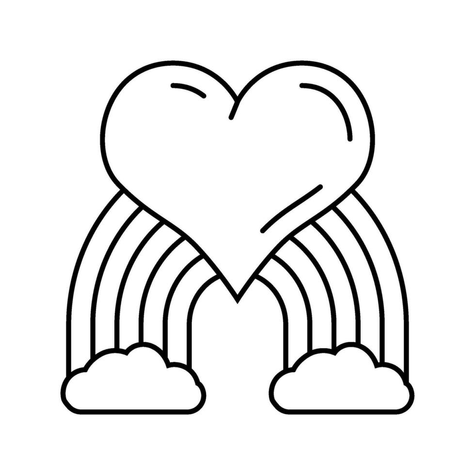 hart regenboog lijn icoon vector illustratie