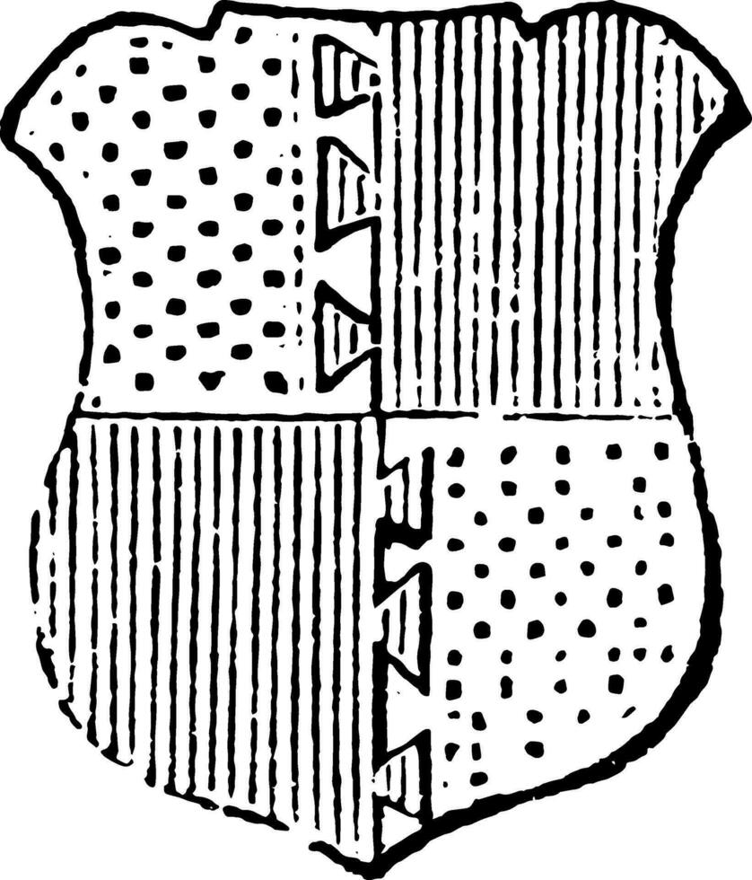 per kwartaal zwaluwstaart heeft een termijn geleend van timmerwerk naar tonen tincturen toegetreden samen, wijnoogst gravure. vector