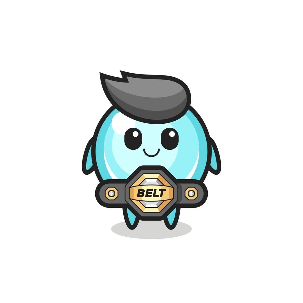 de mma fighter bubble mascotte met een riem vector