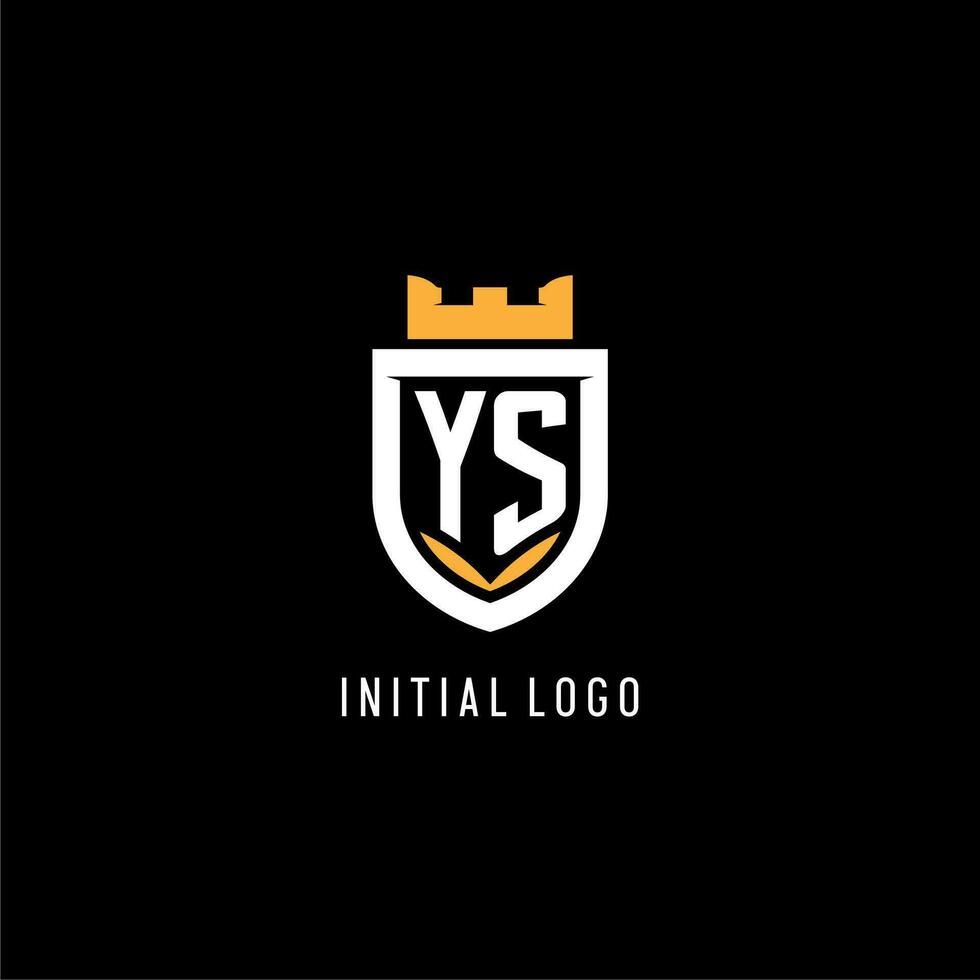 eerste ja logo met schild, esport gaming logo monogram stijl vector