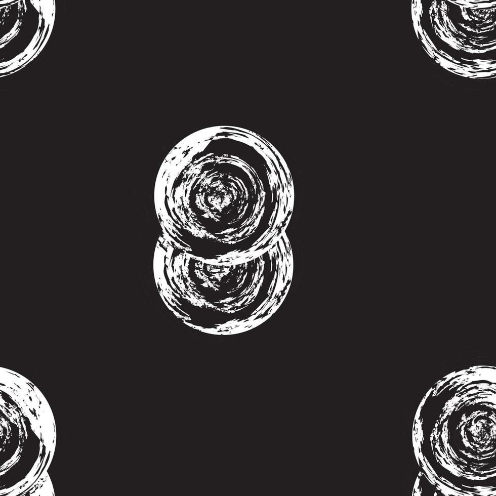 zwart-wit cirkel penseelstreken naadloos patroonontwerp vector