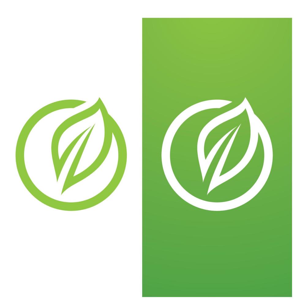 blad groen logo en symbool sjabloon vector gratis