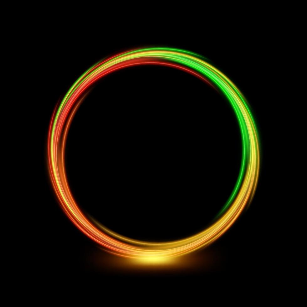 abstracte veelkleurige cirkellijn van licht met een transparante achtergrond, geïsoleerd en gemakkelijk te bewerken. vector illustratie