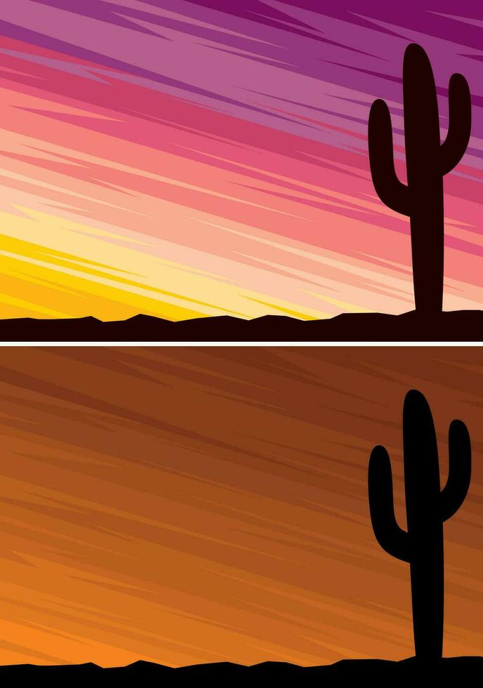 woestijn cactus landschappen vector