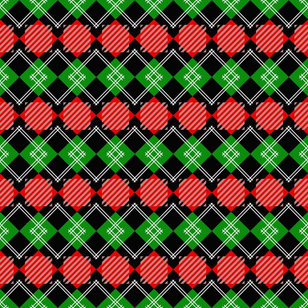 groen Wit en rood Schotse ruit plaid Schots naadloos patroon.textuur van plaid, tafelkleden, kleren, overhemden, jurken, papier, beddengoed, dekens en andere textiel producten. Kerstmis concept. vector