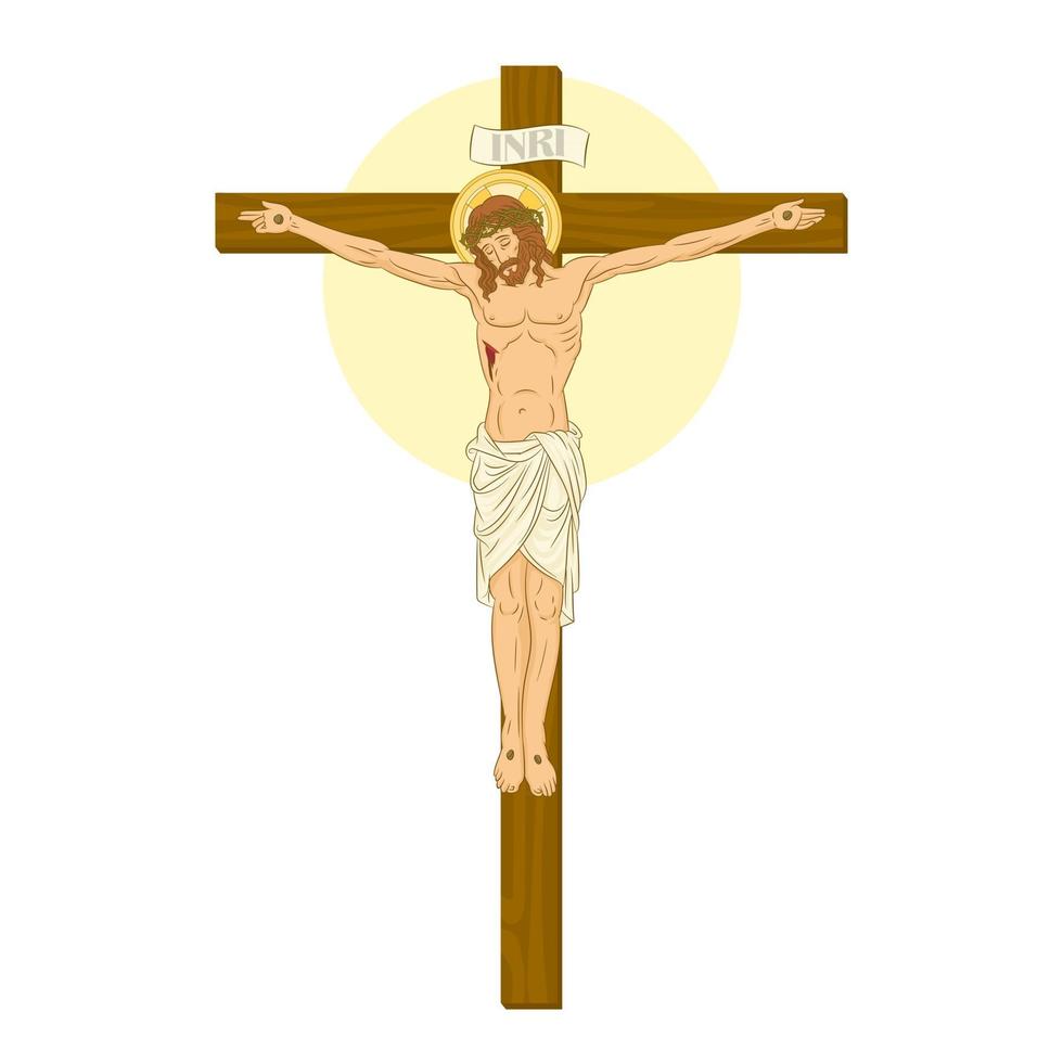 de kruisiging van jezus christus vector