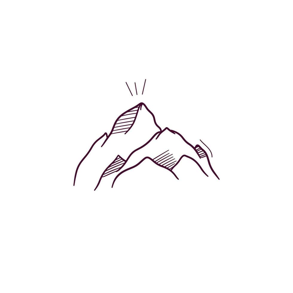 hand- getrokken illustratie van berg icoon. tekening vector schetsen illustratie