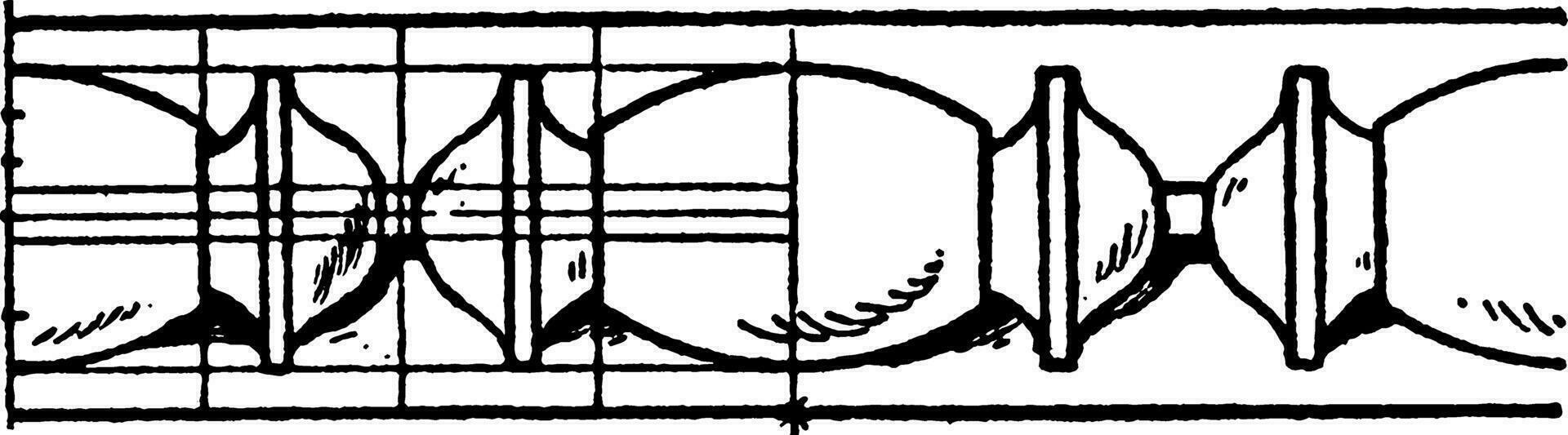 gemakkelijk verrijking kraal gieten ronde parels dichtbij samen, wijnoogst gravure. vector