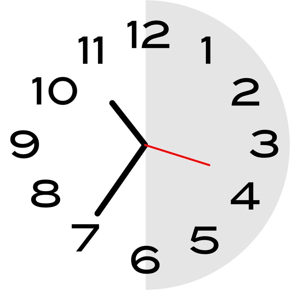 Analoge klokpictogram van 25 minuten tot 11 uur vector