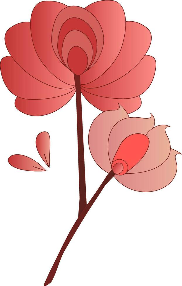 bloemen vector kleur illustratie.