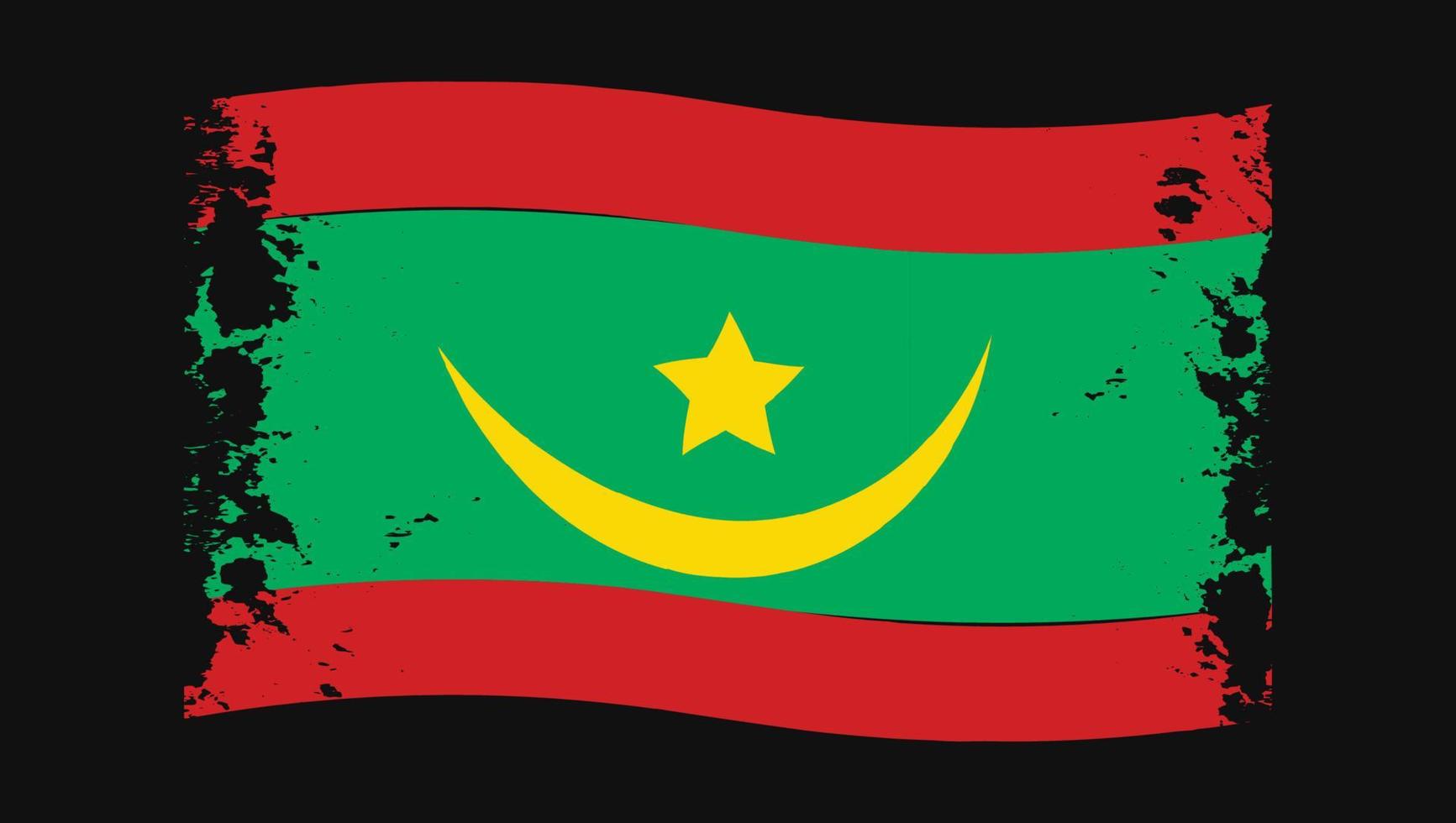 Mauritanië vlag transparant aquarel geschilderd penseel vector