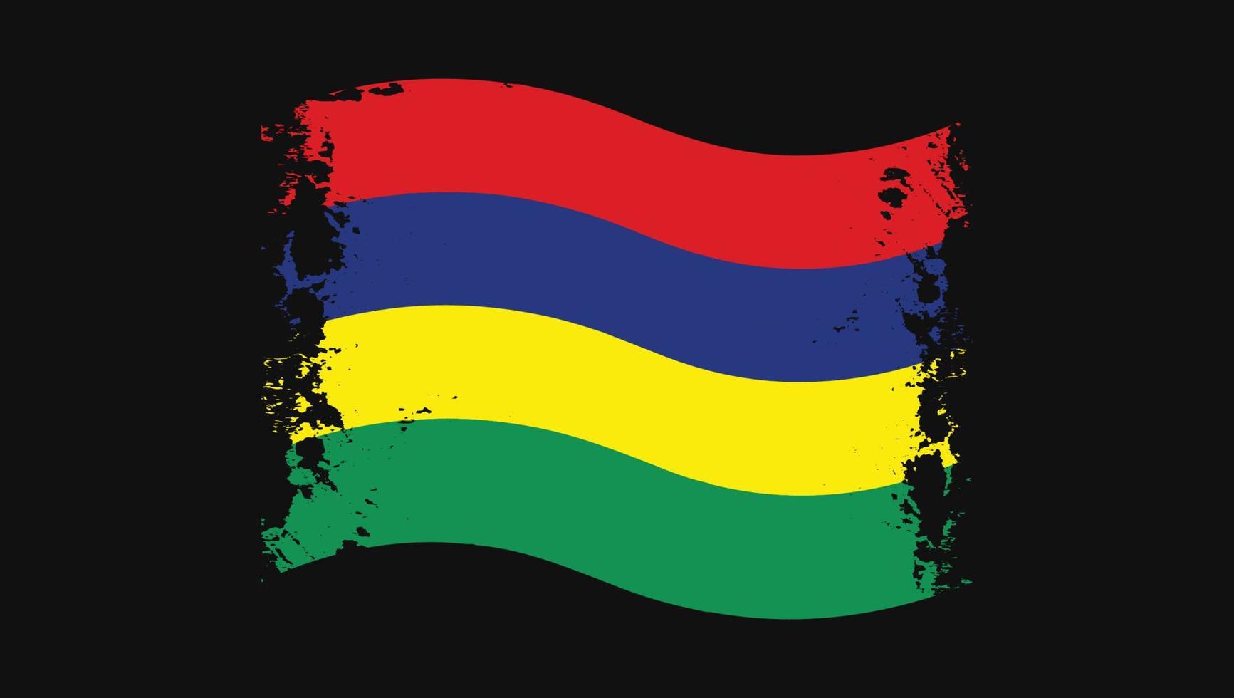 Mauritius vlag transparant aquarel geschilderd penseel vector