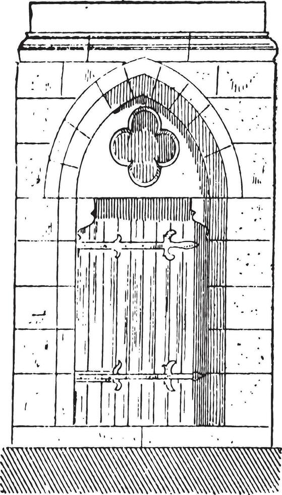 de poort van kathedraal van onze dame van chartres wijnoogst gravure vector