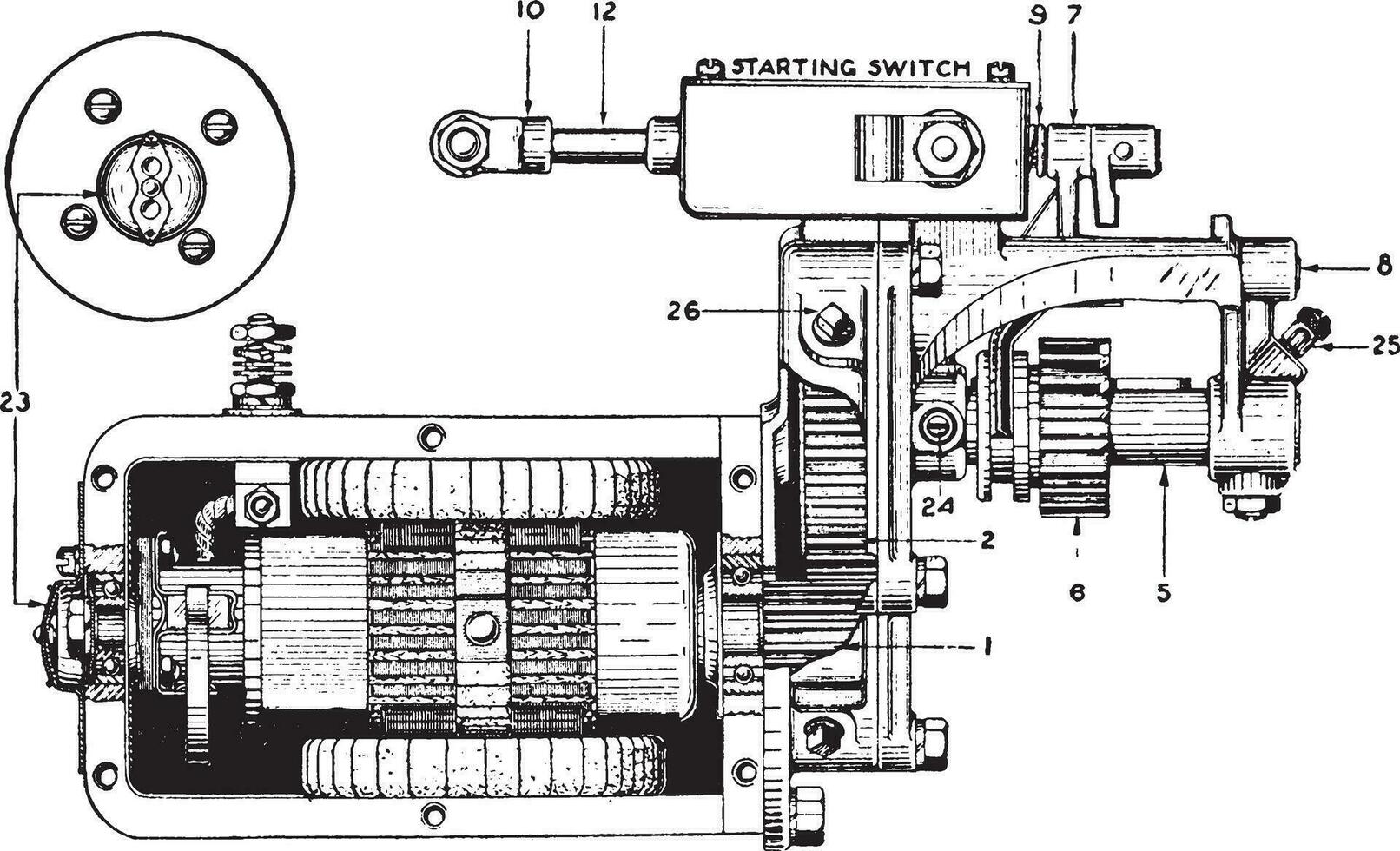 grijs en Davis motor, wijnoogst illustratie. vector