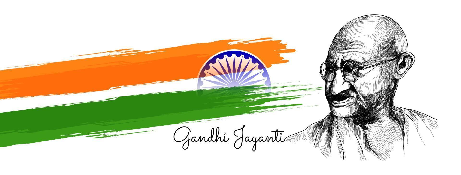 modern happy gandhi jayanti viering bannerontwerp vector