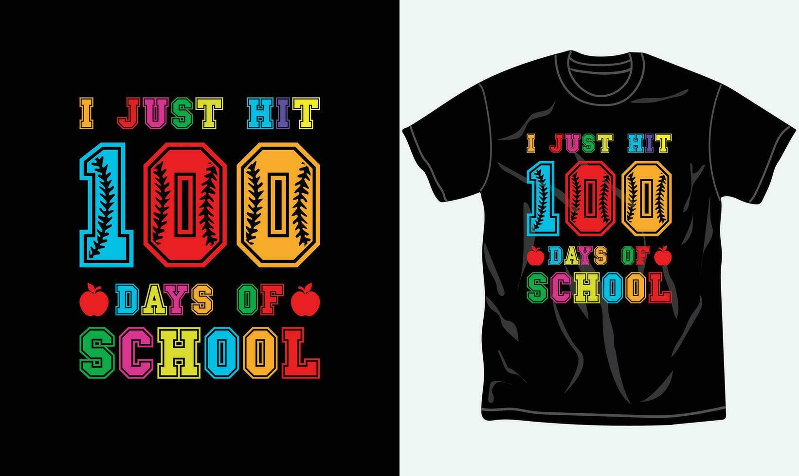 ik alleen maar raken 100 dagen van school- t-shirt ontwerp, typografie, slogan. vector