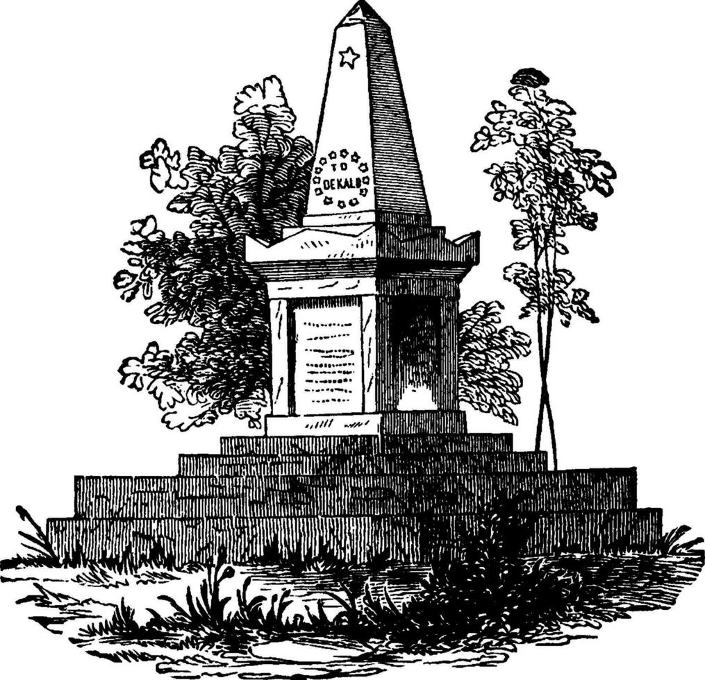 baron de Kalb's monument, vintage illustratie vector