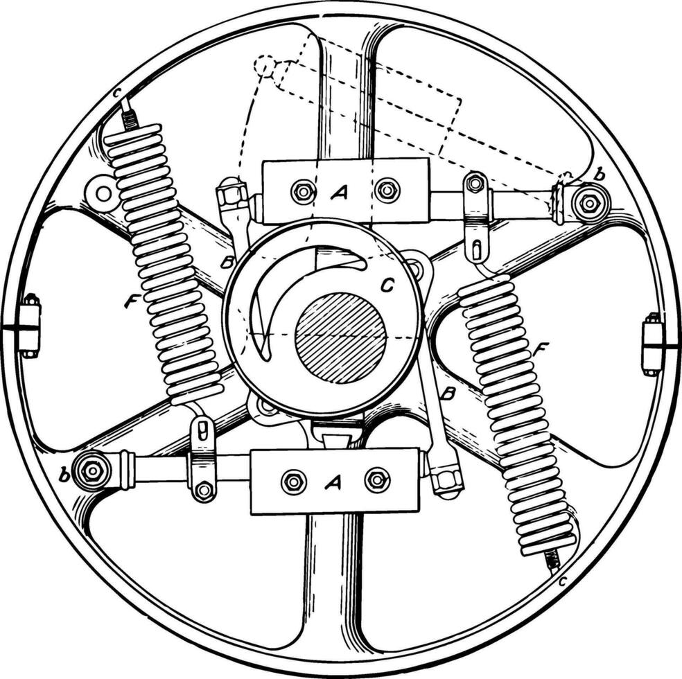 Buckeye motor gouverneur wijnoogst illustratie. vector