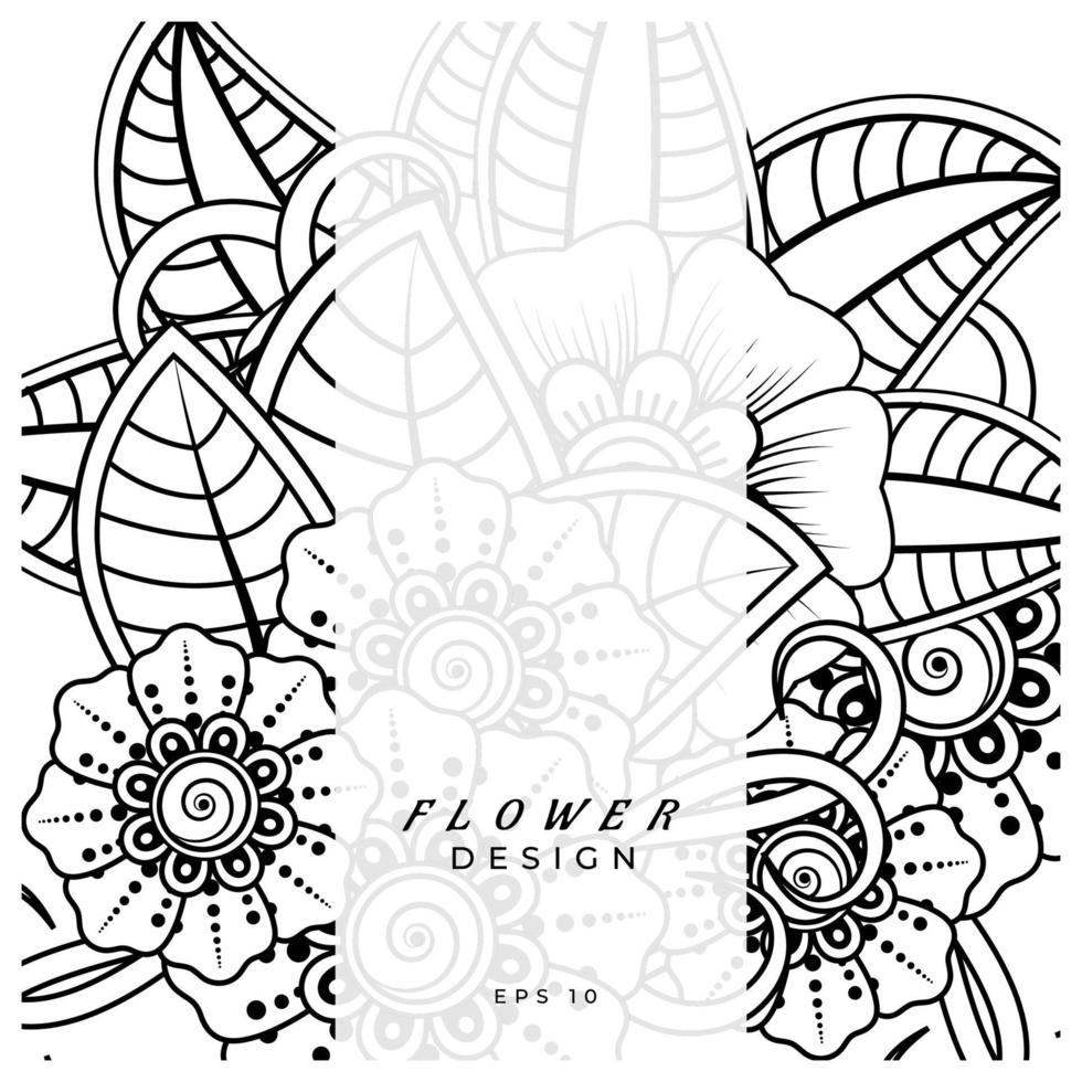 mehndi bloem decoratief ornament in etnische oosterse stijl, doodle sieraad, schets hand tekenen. kleurboek pagina. vector