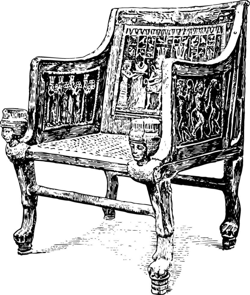fauteuil van seti i, wijnoogst illustratie vector