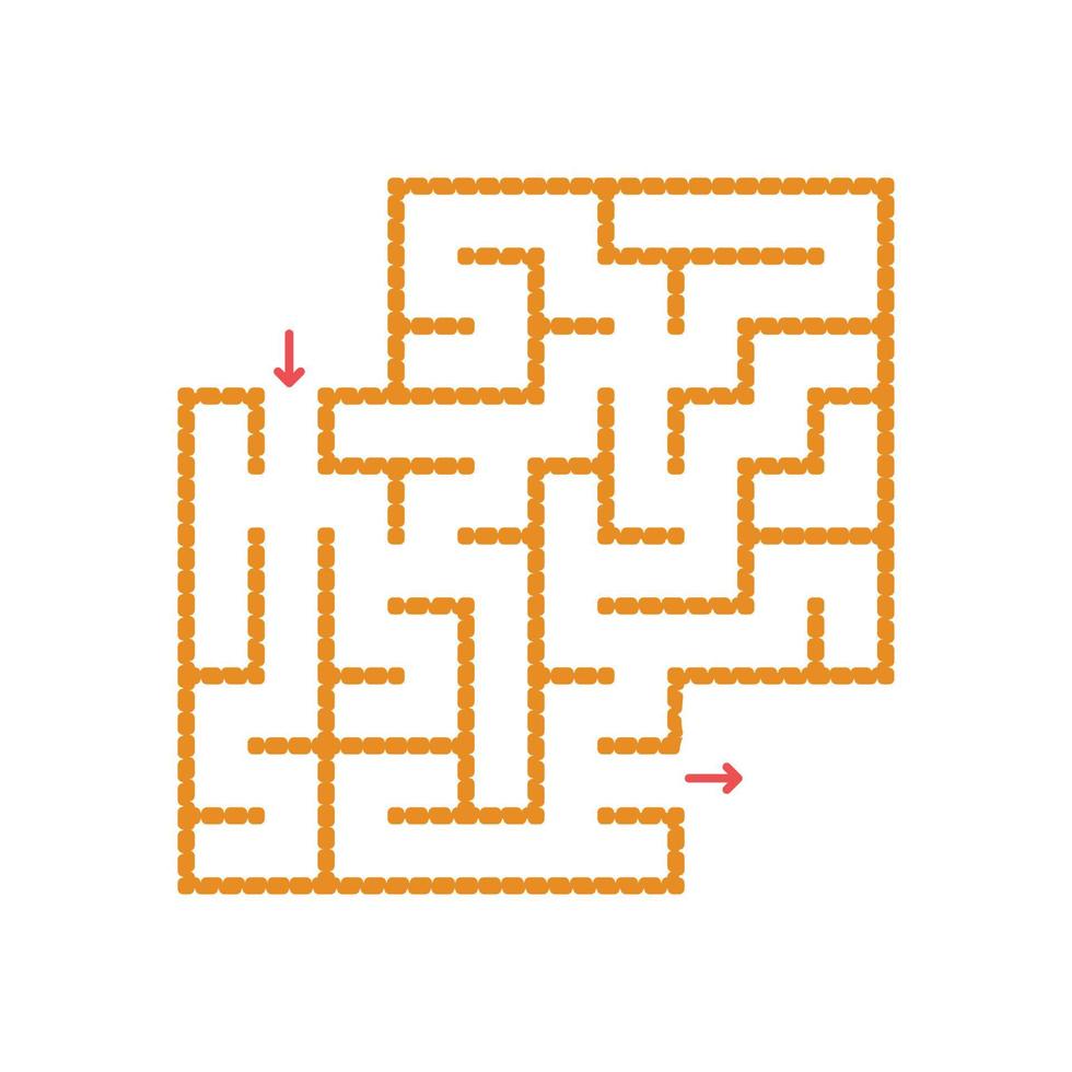een gekleurd vierkant labyrint met een ingang en een uitgang. eenvoudige platte vectorillustratie geïsoleerd op een witte achtergrond. met een plek voor je tekeningen vector
