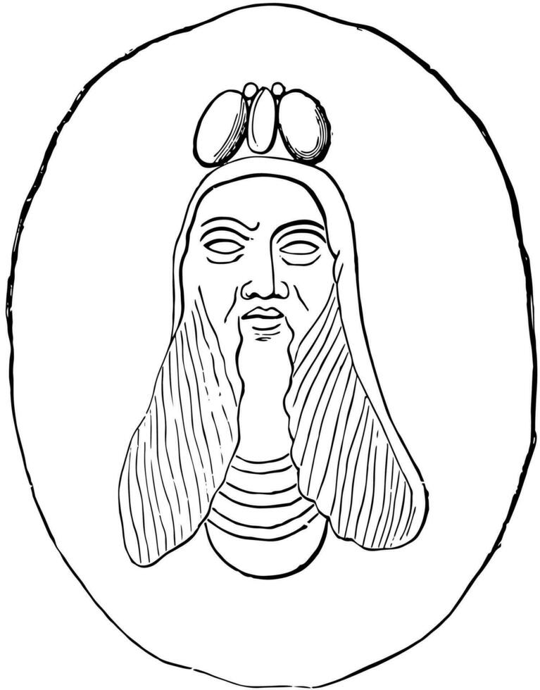 beeld van beëlzebub, de vlieg god wijnoogst illustratie. vector