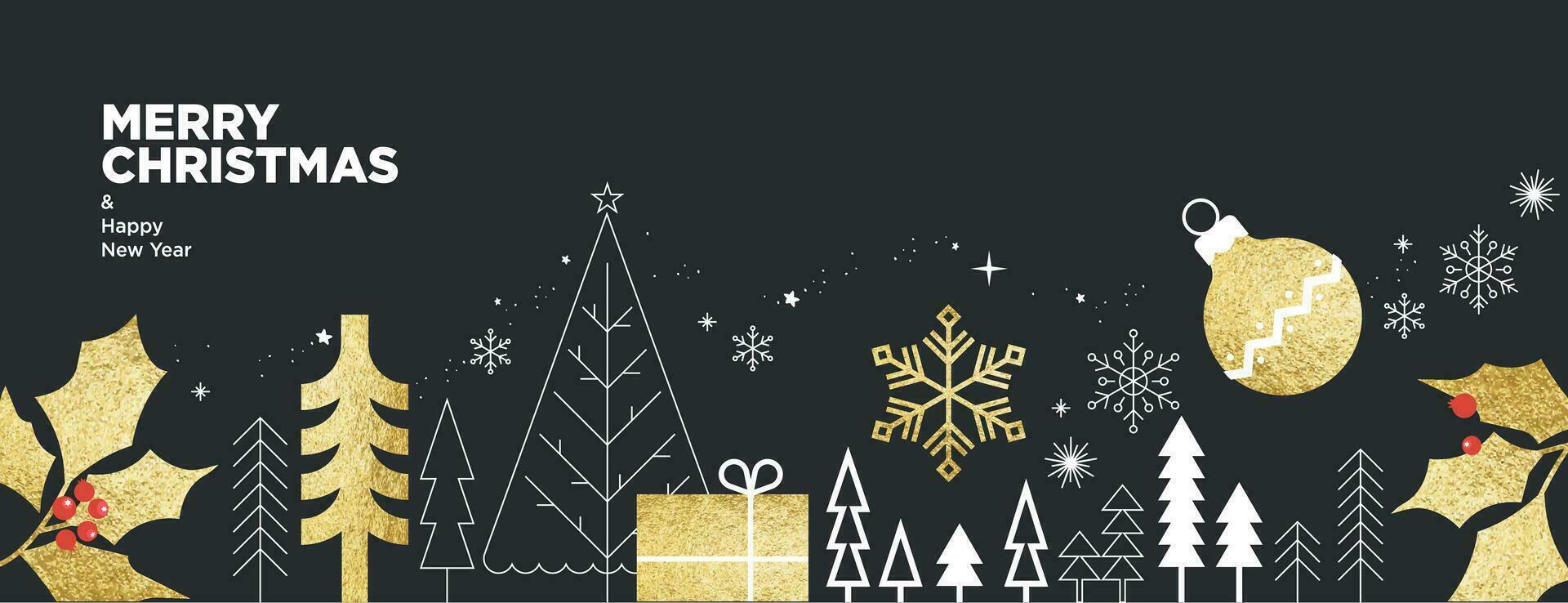 vrolijk Kerstmis en gelukkig nieuw jaar. vector illustratie voor groet kaart, partij uitnodiging kaart, website banier, sociaal media banier, afzet materiaal.