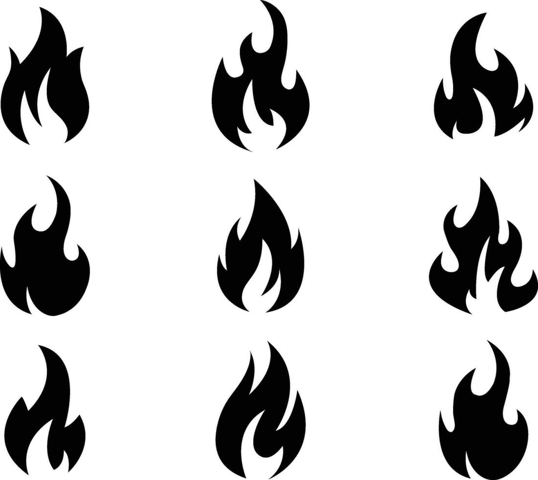 icoon reeks brand vlam logo vector illustratie ontwerp sjabloon. vector brand vlammen teken illustratie geïsoleerd. brand icoon