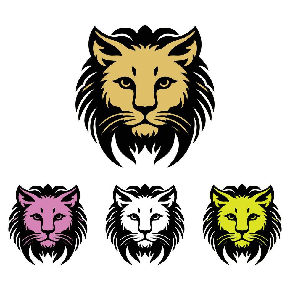 leeuw logo vector, kat logo, leeuw gezicht vector, kat gezicht vector