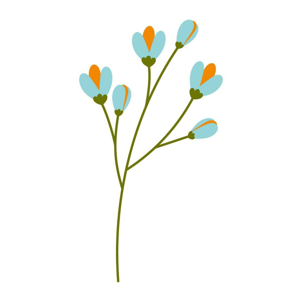abstract kleurrijk bloeiend Afdeling in modieus helder tinten. ontwerp element voor lente groeten vector
