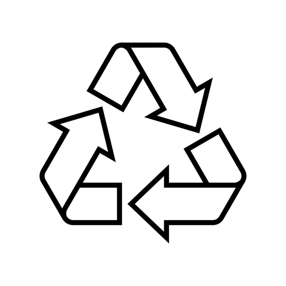 recycling icoon geïsoleerd Aan wit achtergrond. pijl dat draait eindeloos gerecycled concept. recycle eco symbool, ecologie icoon recycling afval. vector illustratie.