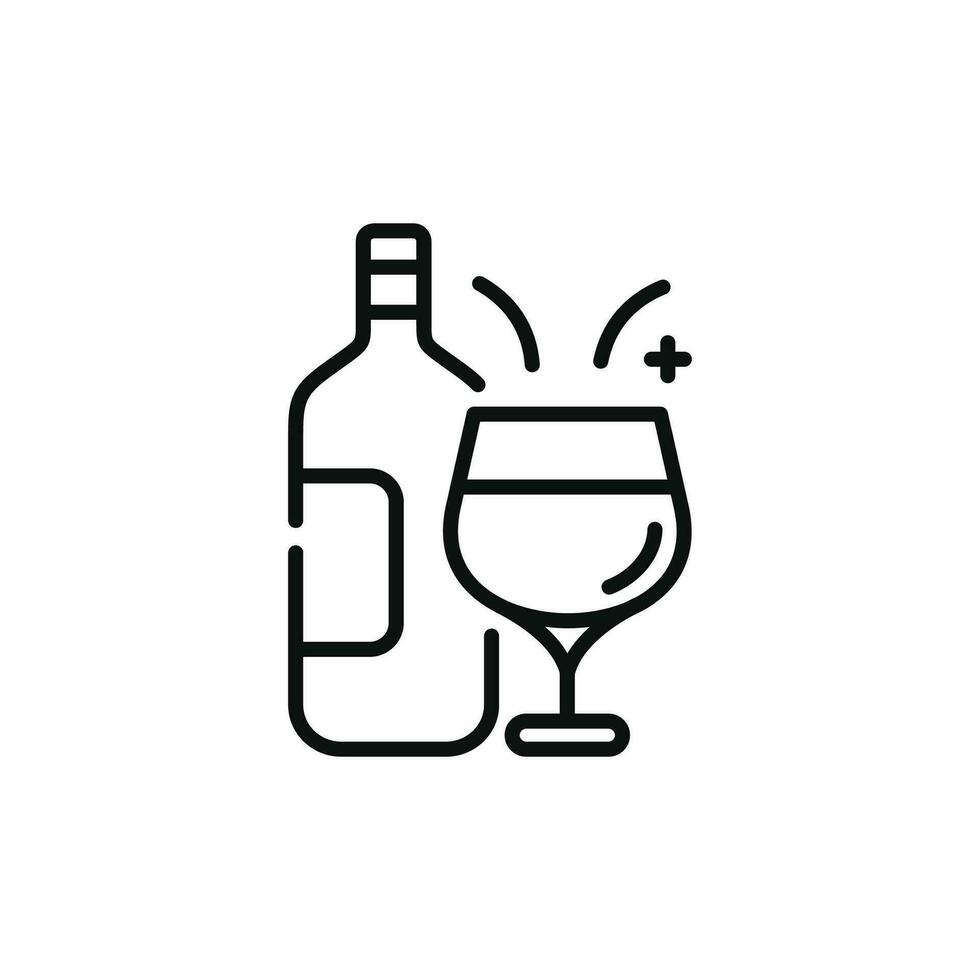 wijn lijn icoon geïsoleerd Aan wit achtergrond. drinken icoon vector