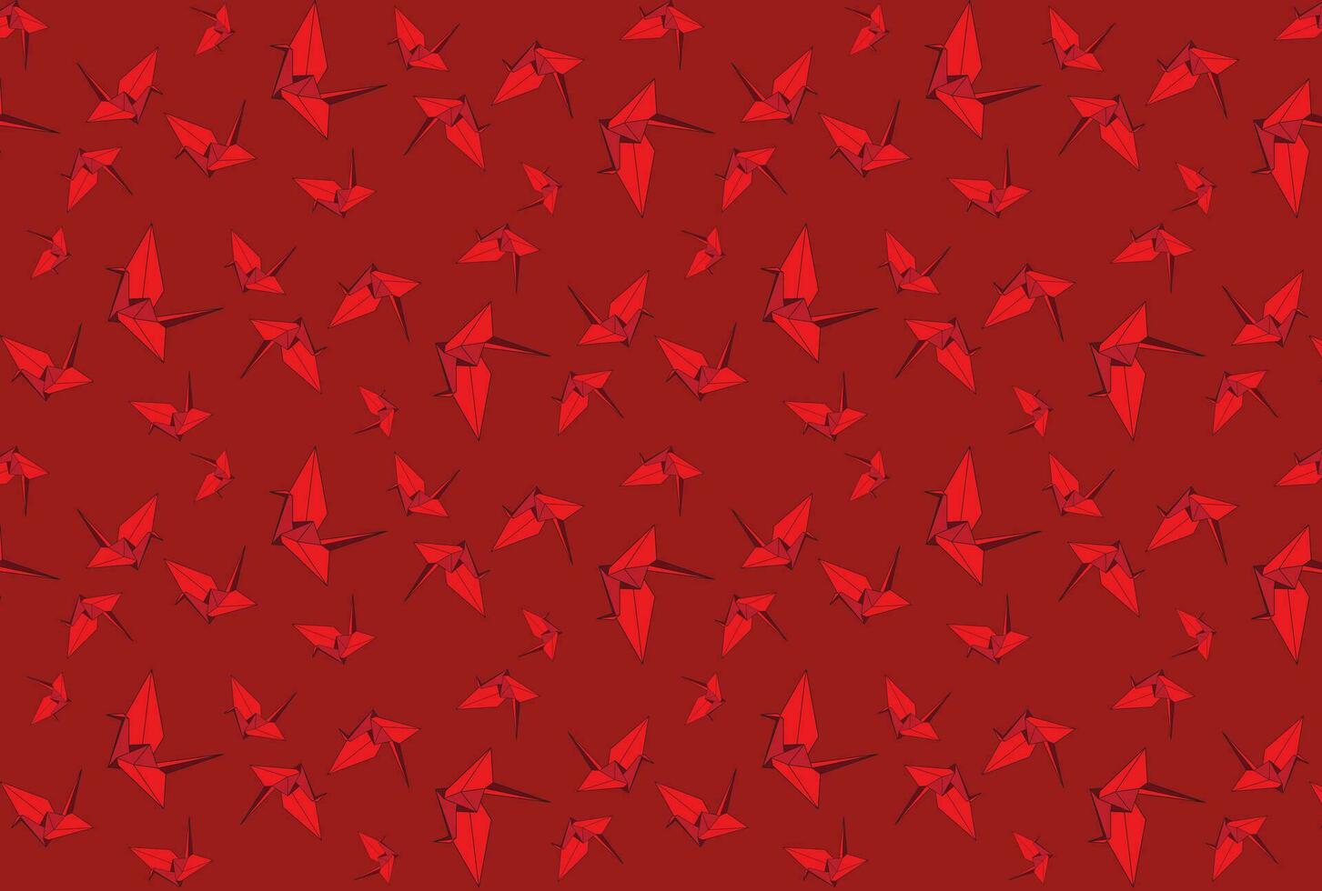 illustratie groep van rood origami vogel vliegend met diep rood achtergrond. vector