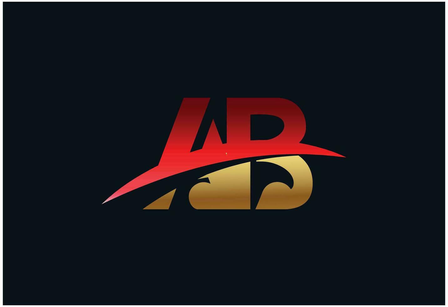 ab logo met goud en rood logo vector