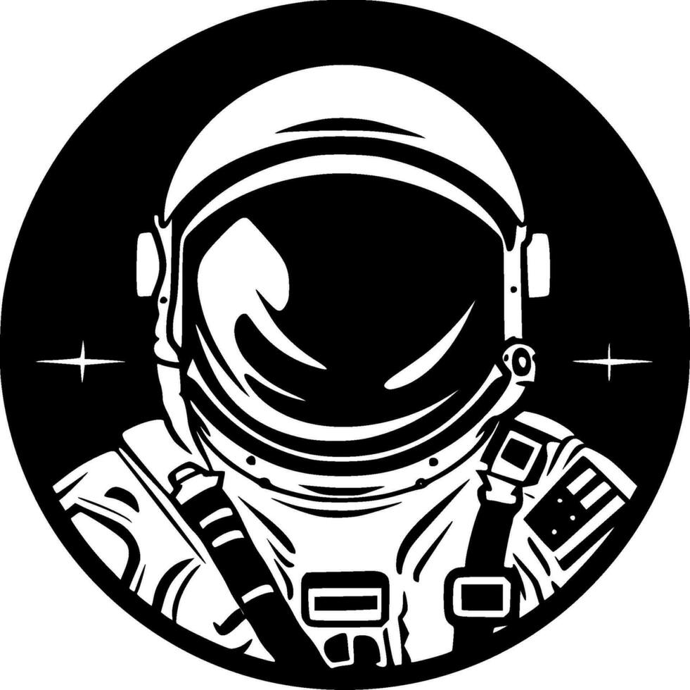 astronaut, zwart en wit vector illustratie