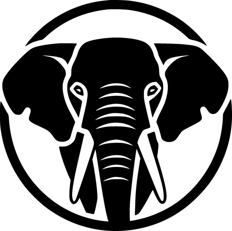 olifant - minimalistische en vlak logo - vector illustratie