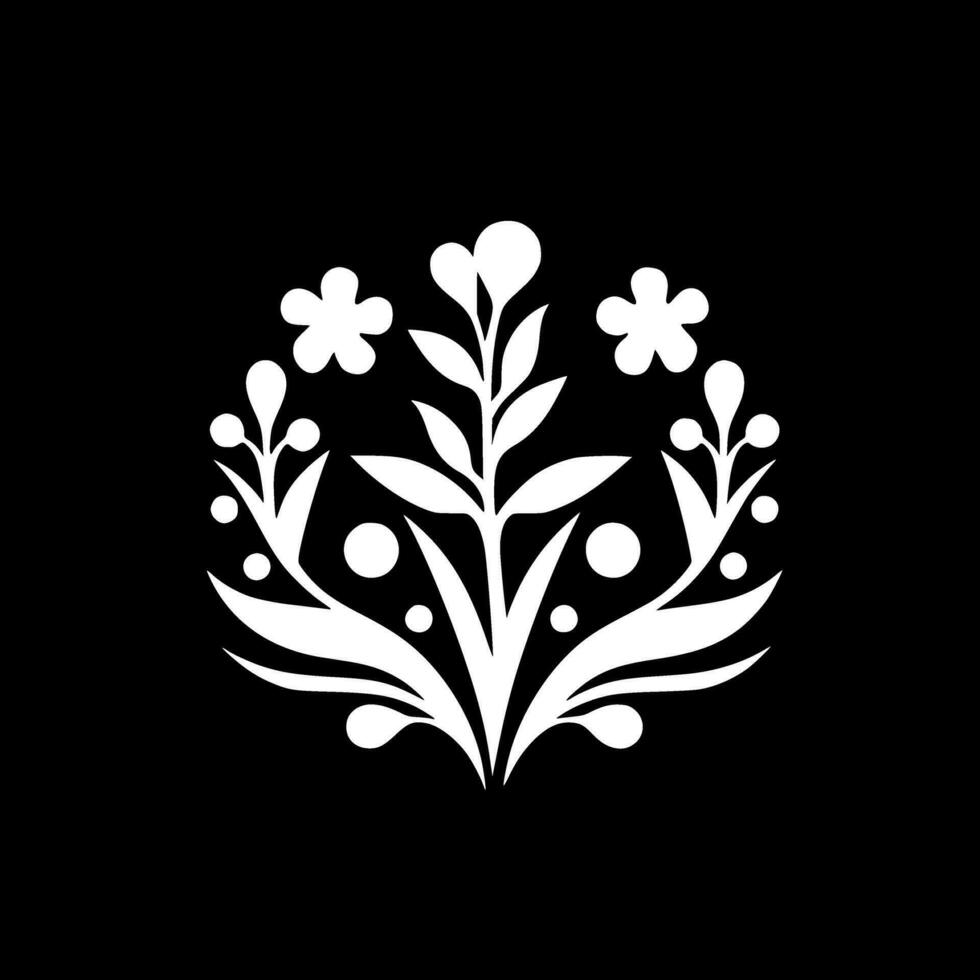 bloemen, zwart en wit vector illustratie