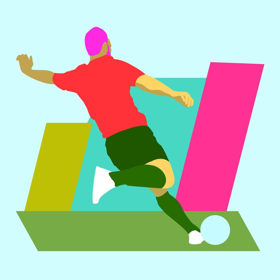 krachtige voetbal vrije trap vector