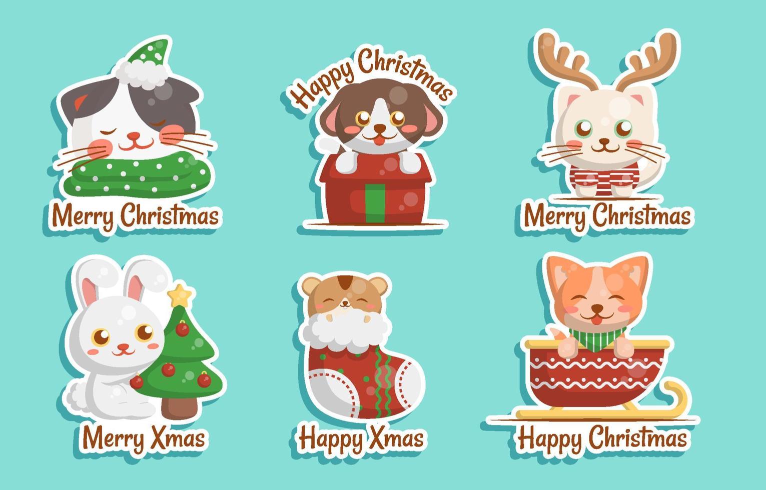 stickercollecties van de kerstmanpoten vector