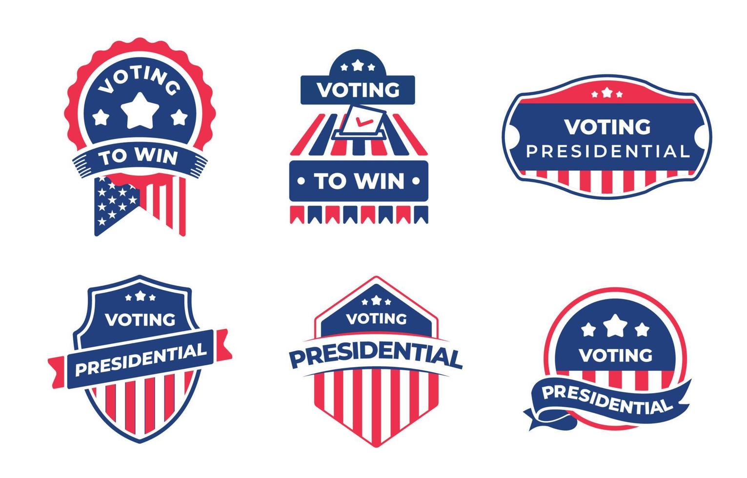 algemene Amerikaanse verkiezingsstickerset vector