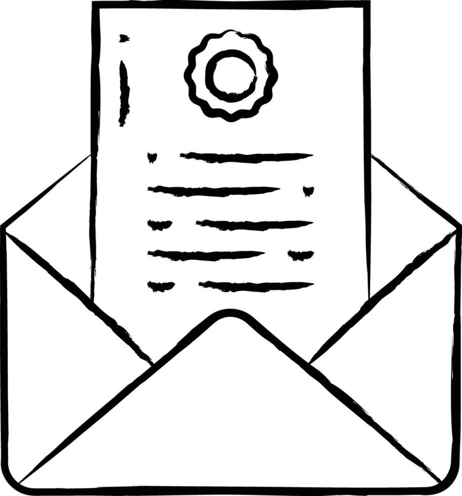 mail hand- getrokken vector illustratie