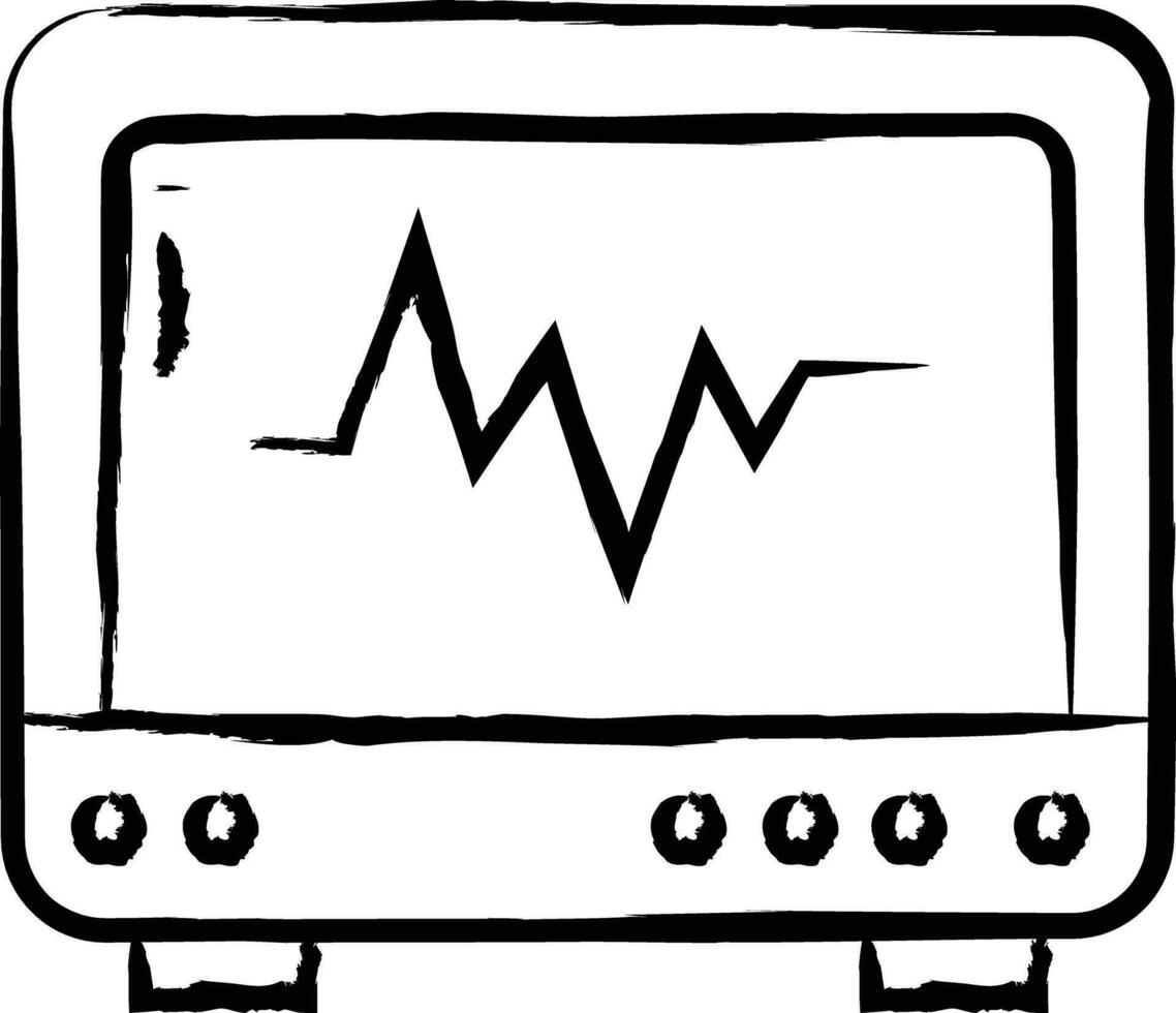 ecg hand- getrokken vector illustratie