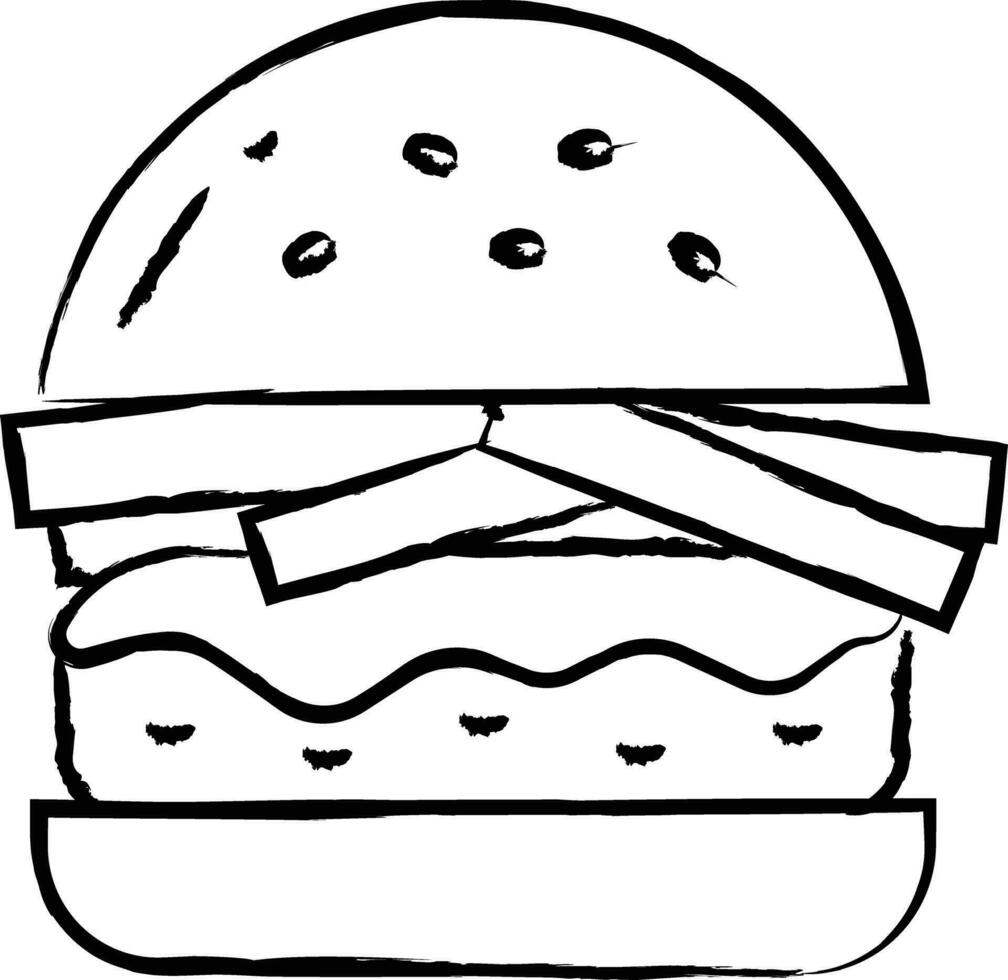 smakelijk hamburger hand- getrokken vector illustratie