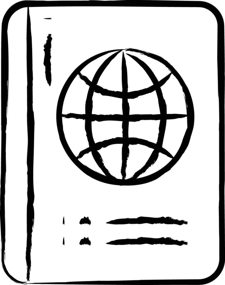 paspoort hand- getrokken vector illustratie