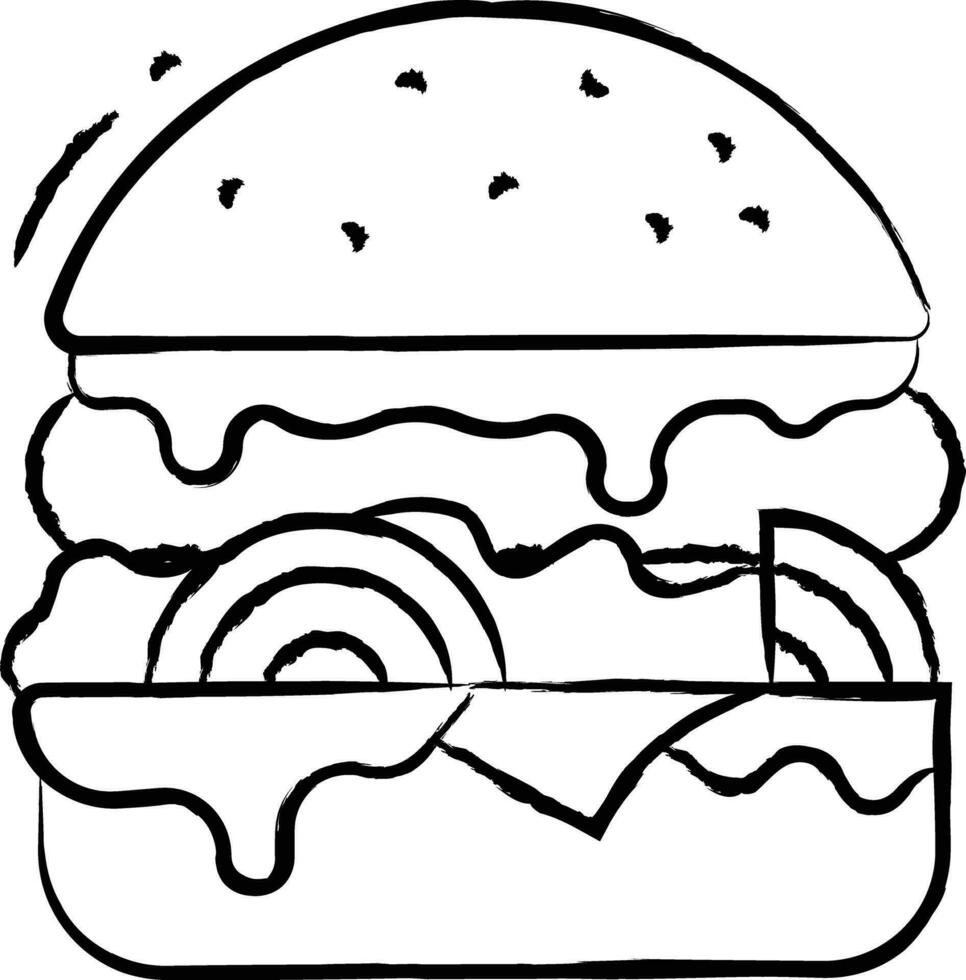 heet kaas hamburger hand- getrokken vector illustratie