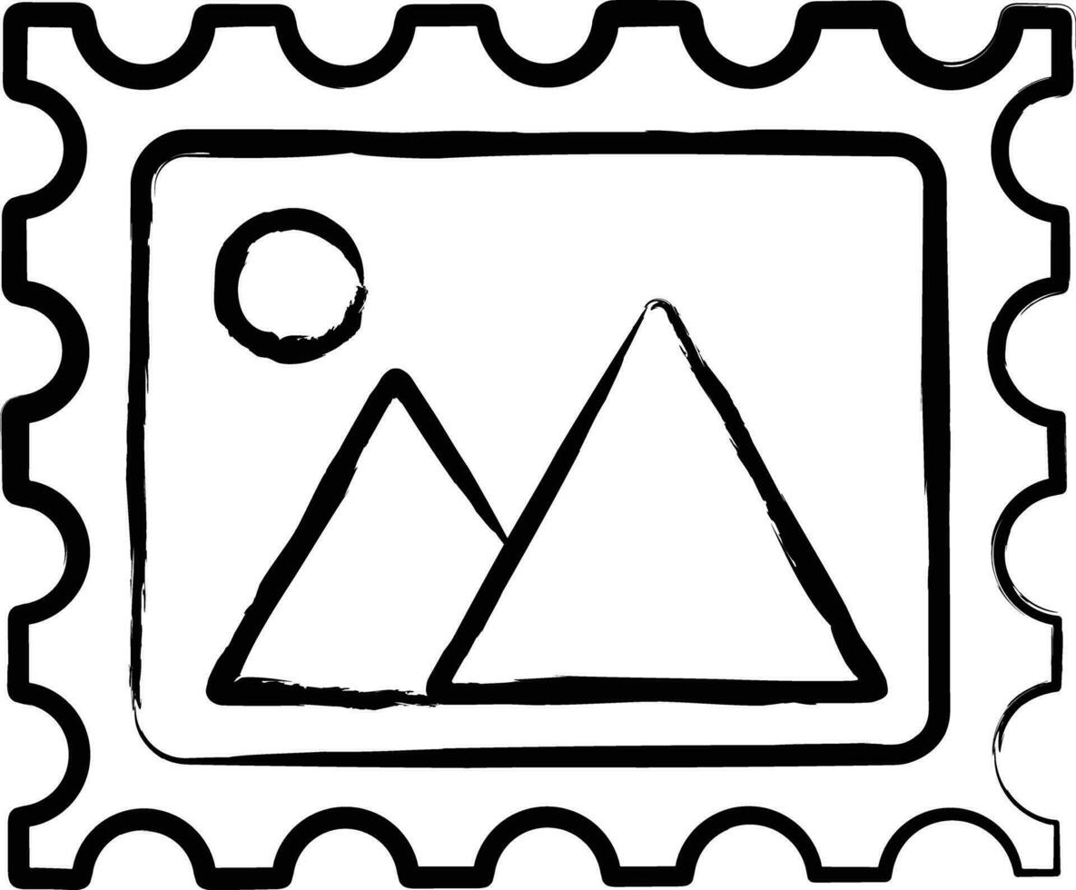 postzegel hand- getrokken vector illustratie
