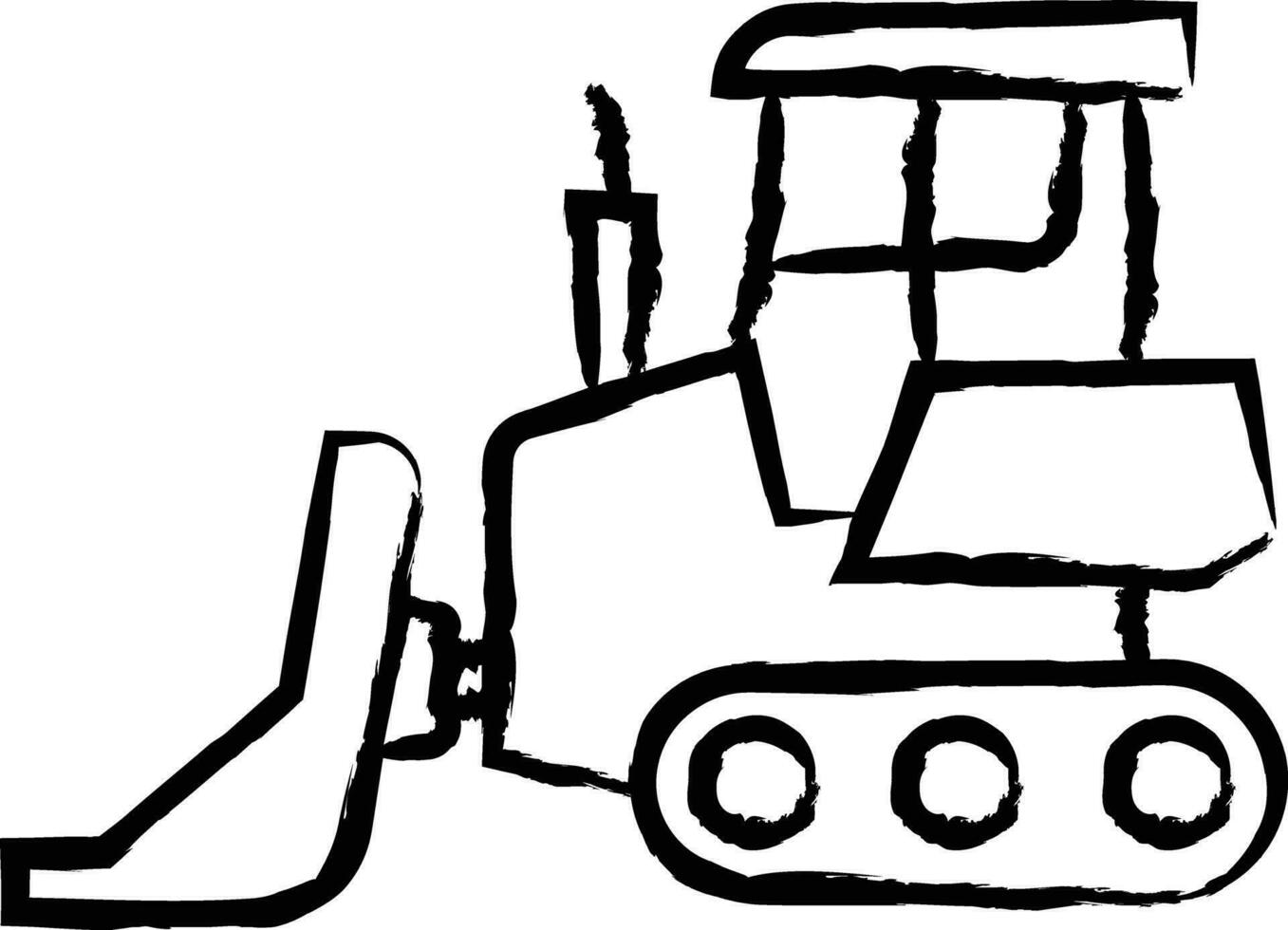 bulldozer hand- getrokken vector illustratie