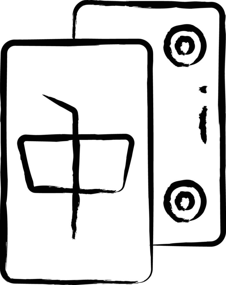 mahjong hand- getrokken vector illustratie